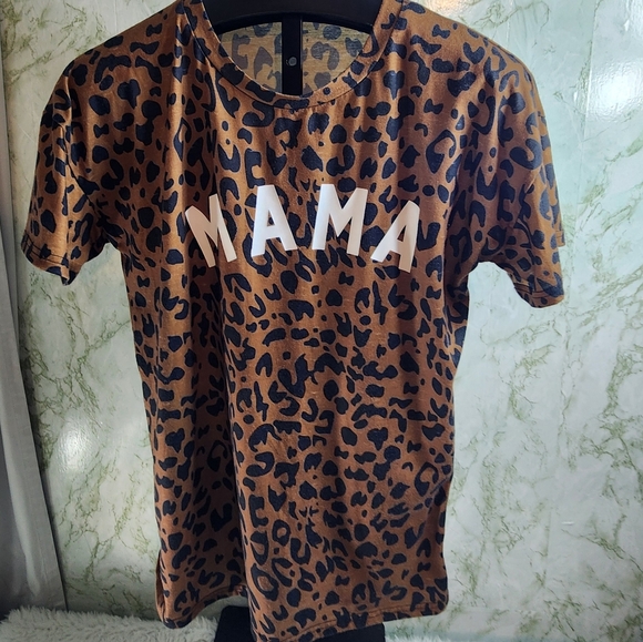 Tops - MAMA Animal Print Short Sleeve Top
